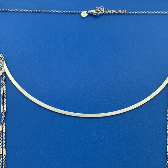 Italian Designer Dyadema 925 Sterling Silver Choker Layering Chain Necklace - Picture 3 of 8